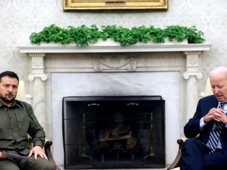 Volodimir Zelenszkij ukrán elnök és Joe Biden amerikai elnök találkozója a Fehér Házban Washingtonban 2023. szeptember 21-én. Fotó: EPA/JULIA NIKHINSON