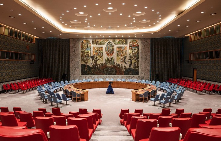 Az ENSZ BT ülésterme várja a delegáltakat. Fotó: wikipedia