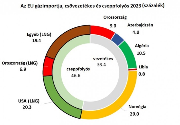 Az EU tavalyi LNG importját az Egyesült Államok dominálta. Forrás: EOA