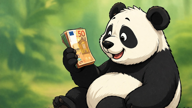 Panda euróval, fantáziarajz, forrás: ChatGPT. 