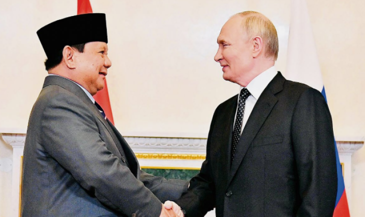 Az indonéz elnök, Prabowo Subianto 2025 júniusában Vlagyimir Putyin orosz elnökkel is talélkozott