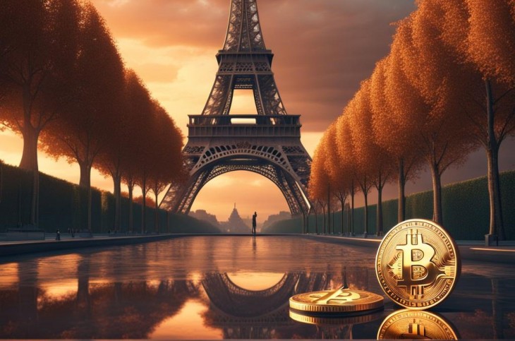 Bitcoin Párizsban. Fantáziarajz. Forrás: Nightcafé