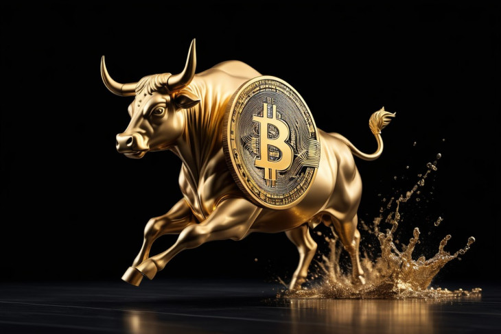 A bitcoin-bika vágtat. Illusztráció: Tengr.ai