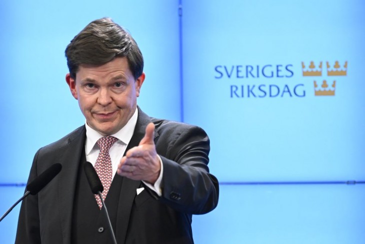 Andreas Norlén, a svéd parlament elnöke. Fotó: MTI/EPA/TT Hírügynökség/Tim Aro
