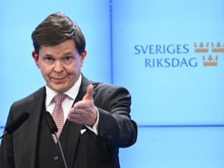 Andreas Norlén, a svéd parlament elnöke. Fotó: MTI/EPA/TT Hírügynökség/Tim Aro