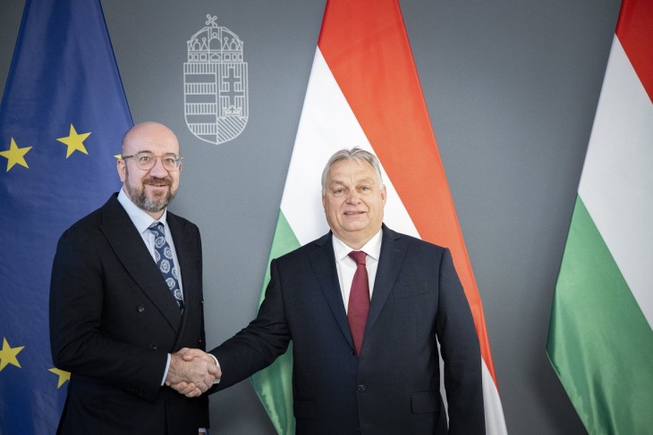 A magyar kormányfő szerint Ukrajnát az uniós büdzsén kívülről és átlátható módon kellene támogatni. Fotó: MTI / Miniszterelnöki Sajtóiroda / Fischer Zoltán