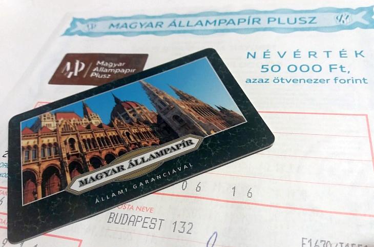 MÁP Plusz fizikai államkötvény postáról és az Államkincstár kártyája.