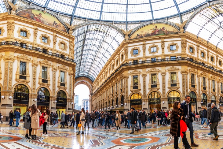A Galleria Vittorio Emanuele II passzázs Milánóban. Fotó: Depositphotos 
