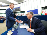 Orbán Viktor és Magyar Péter az EP-ben 