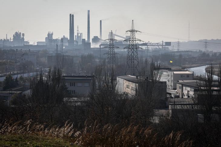 Az Azovstali acélmű folyamatos blokád alatt áll. Fotó: mTI