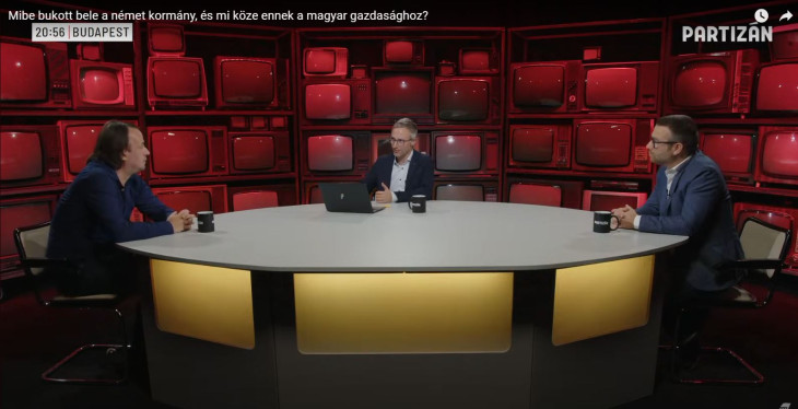 Wéber Balázs, Feledy Botond, a Partizán műsorvezetője és Várkonyi Gábor autópiaci szakértő beszélt a német gazdasági válság hátteréről    