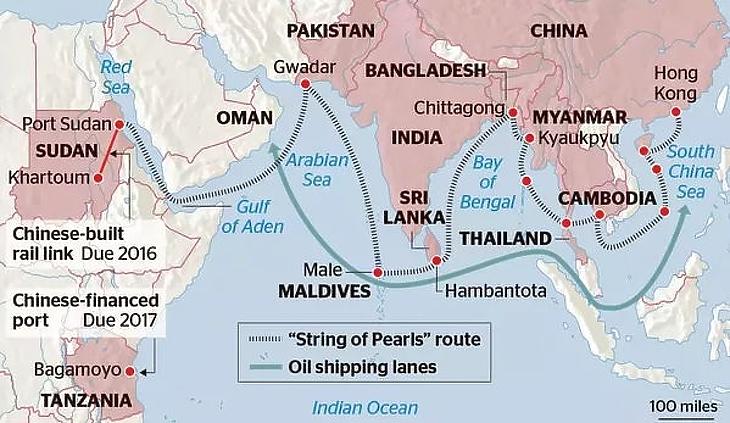 A kínai „gyöngysor” az Indiai-óceánon