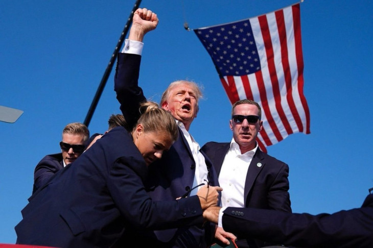 Donald Trump, a hős? Mémként terjed egy fotó. Forrás: Telegram, Bitcoin-csoport.