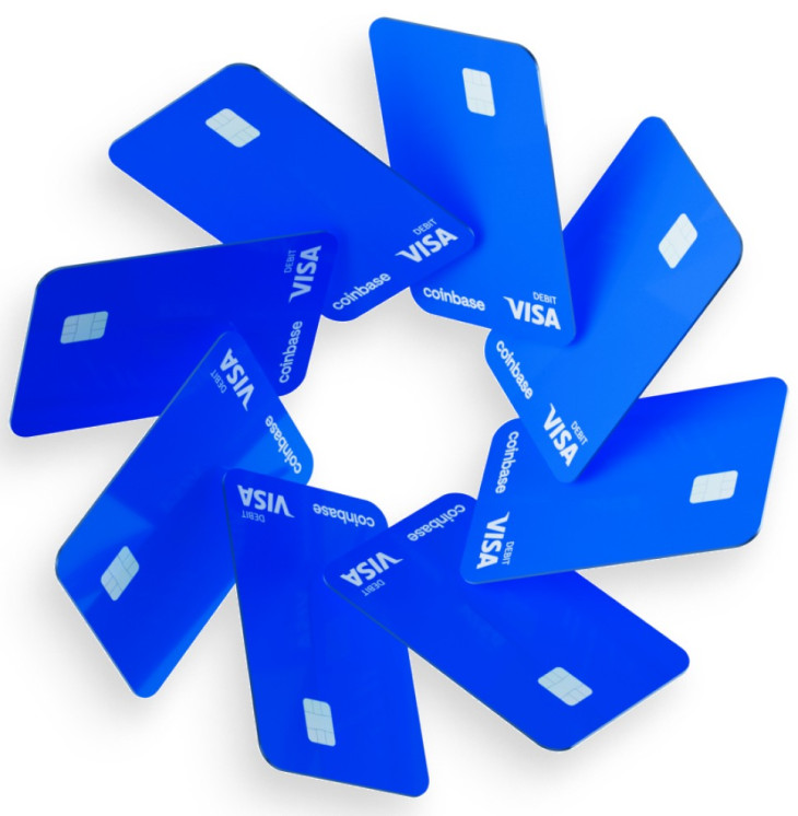 A Coinbase kriptotőzsde kártyája. Forrás: kártyakibocsátó.