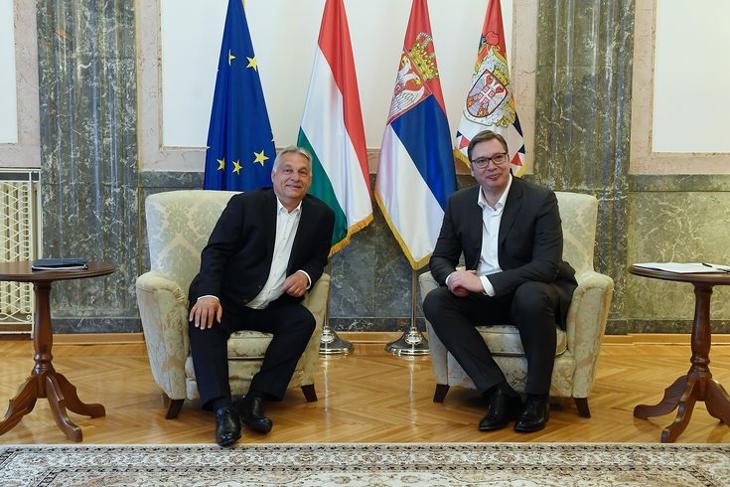 Orbán Viktor és Aleksandar Vucic találkozója Belgrádban 2020. május 15-én. (Koszticsák Szilárd/MTI)