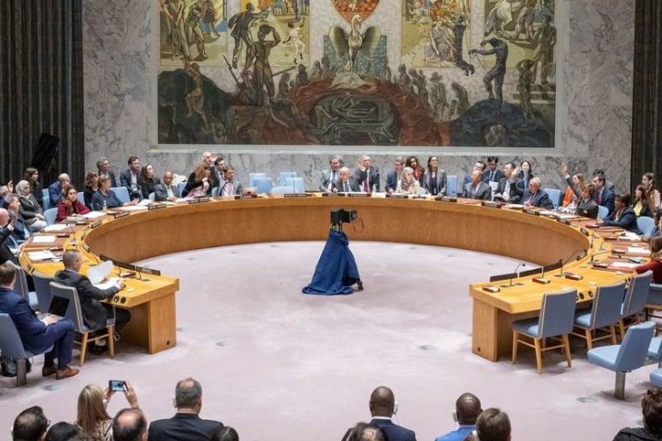 Az ENSZ Biztonsági Tanácsa szavaz a gázai helyzettel kapcsolatban New Yorkban 2023. október 25-én. Fotó: ENSZ/Eskinder Debebe