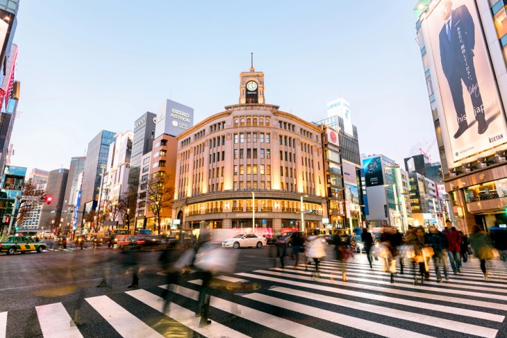 Tokió Ginza nevű városnegyedében történt az eset