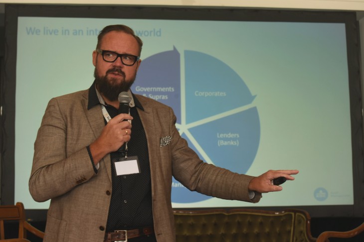 Jürgen Verschaeve, a KBC Asset Management vezető szakértője Klasszis Lapcsoport ESG-szemlélet a pénzügyi ökoszisztémában konferenciáján 2023. szeptember 27-én. Fotó: Bánkuti András