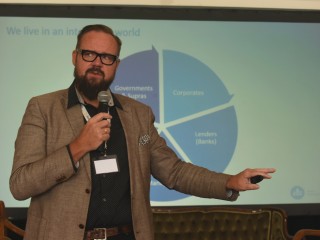 Jürgen Verschaeve, a KBC Asset Management vezető szakértője Klasszis Lapcsoport ESG-szemlélet a pénzügyi ökoszisztémában konferenciáján 2023. szeptember 27-én. Fotó: Bánkuti András