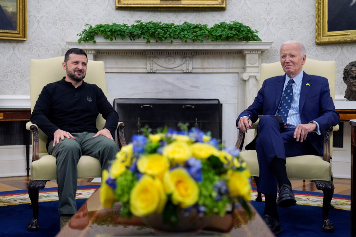 Biden-Zelenszkij találkozó a washingtoni Fehér Ház Ovális irodájában 2024. szeptember 26-án