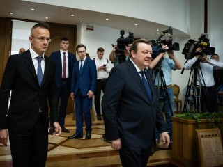 Szijjártó Péter és Szergej Alejnyik belarusz külügyminiszter Minszkben 2024. május 29-én 