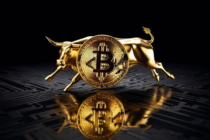 A bitcoin-bika vágtat. Illusztráció: Tengr.ai