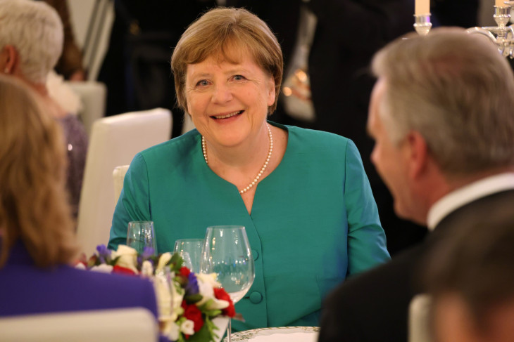 Angela Merkel egy berlini fogadáson 2024. májusában