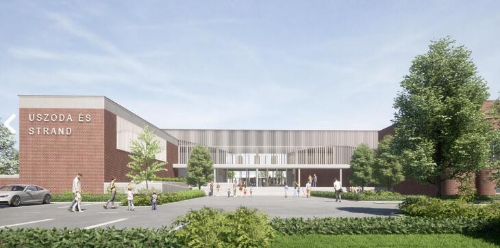 A Rákosmentei Uszoda látványterve. A közeli panelek lakói stranddal is számolhatnak a nyitás után