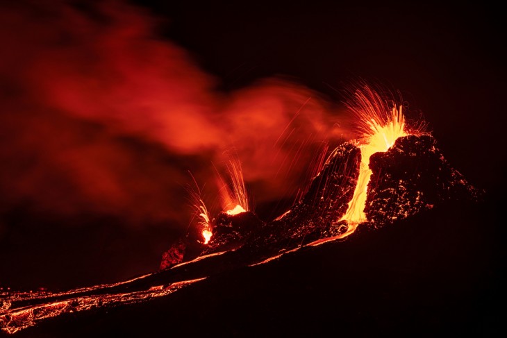 Egy korábbi vulkánkitörés a Reykjanes-félszigeten. Fotó: Depositphotos