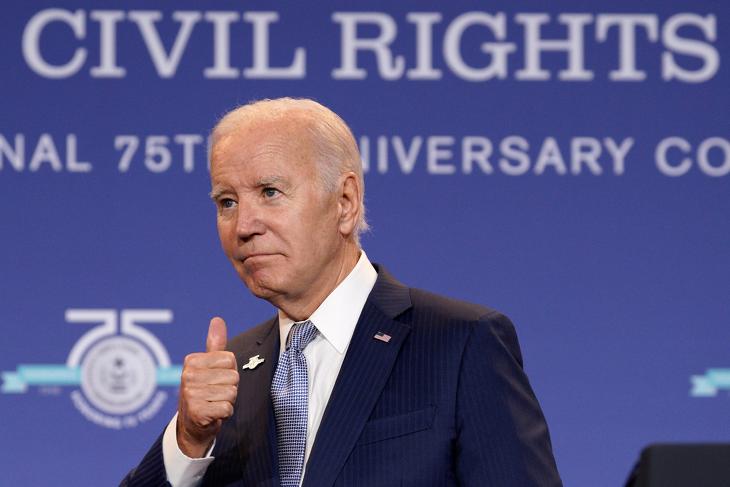 Megkopott dicsőség. Joe Biden amerikai elnök a Truman Civil Rights szimpóziumon Washingtonban 2023. július 27-én. Fotó: EPA/Yuri Gripas / POOL