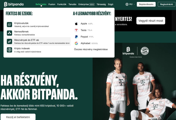 A Bitpanda honlapja