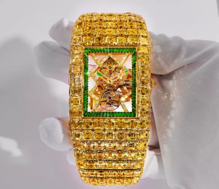 A sárga gyémántoktól ragyogó Jacob & Co. Billionaire Timeless Treasure óra. Fotó: Jacob & Co.