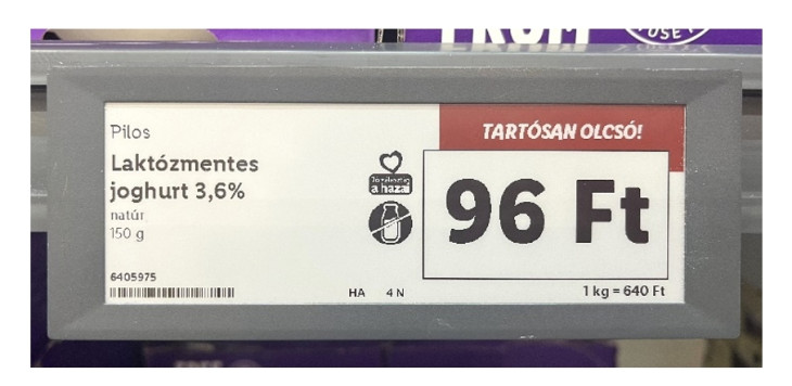 Ilyen árcímkéket tesz a Lidl a polcokra.