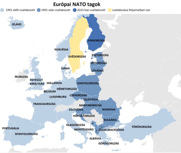 Az európai NATO-tagok száma újból nő. Forrás: NATO, CNN