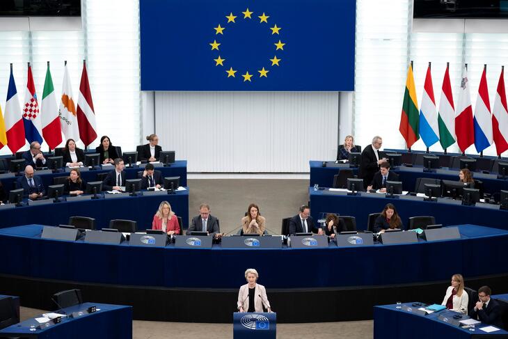 Von der Leyen egy korábbi beszéde közben az Európai Parlamentben