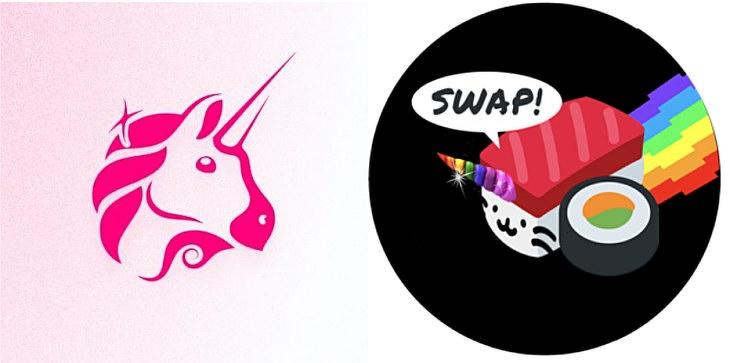 Uniswap, SushiSwap szimbólumok
