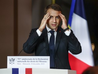 Emmanuel Macron. Fotó: EPA/MOHAMMED BADRA  