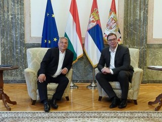 Aleksandar Vucic és Orbán Viktor találkozója Belgrádban 2020. május 15-én. Fotó: Koszticsák Szilárd/MTI