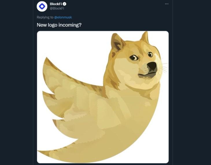 Kismadár-kutya. A Twitter és a dogecoin logóiból összegyúrt karikatúra. Forrás: Twitter
