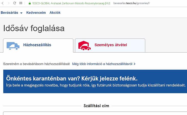 Neten rendelnél? - A Tesco az önkéntes karanténba is szállít