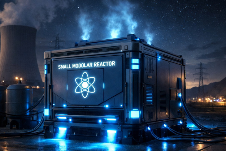 Kis moduláris atomreaktor (SMR) fantáziarajza. Forrás: ChatgGPT.