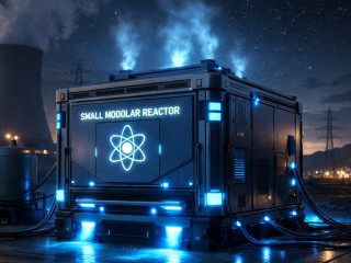 Kis moduláris atomreaktor (SMR) fantáziarajza. Forrás: ChatgGPT.