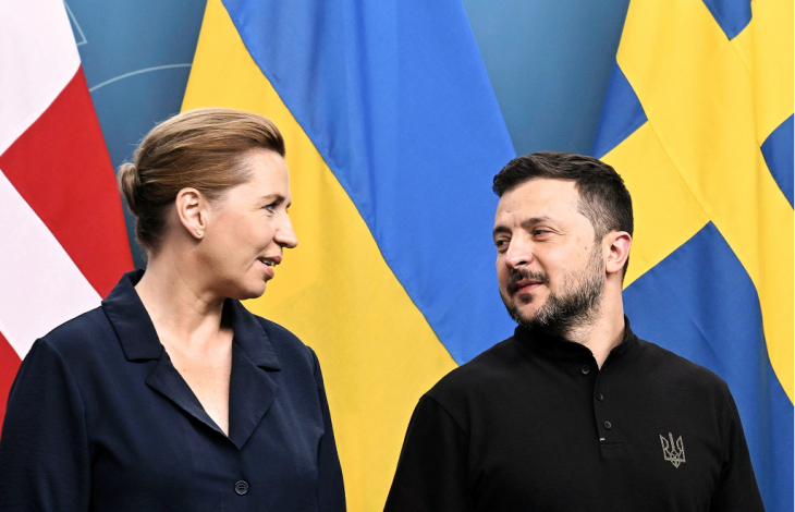 Mette Frederiksen dán miniszterelnök jó viszonyban van Volodimir Zelenszkij ukrán elnökkel