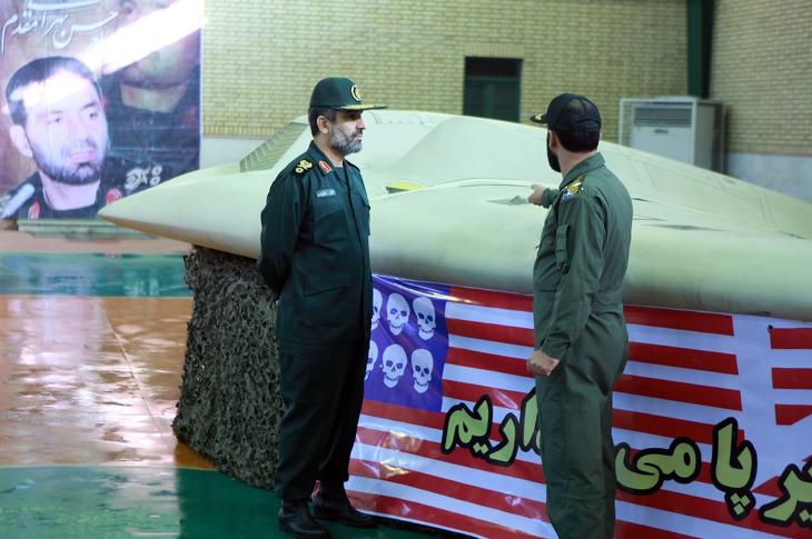 Egy 2011-ben Iránban lezuhant amerikai RQ-170 Sentinel drón. Fotó: Wikimedia