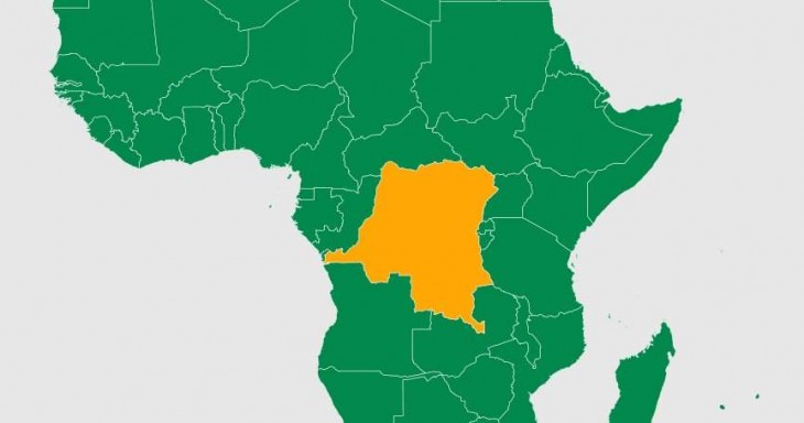 A Kongói Demokratikus Köztársaság foglalja el Afrika középpontját